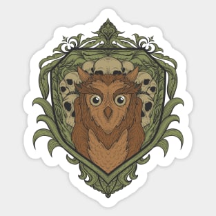 Owl Skull Illustration Sticker